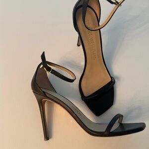Stuart Weitzman Black High-Heeled Sandals NudistSong